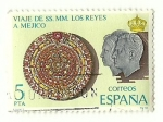 Stamps : Europe : Spain :  Viaje de SSMM los Reyes a Méjico