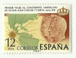 Stamps : Europe : Spain :  Primer viaje al continente americano de su majestad los Reyes