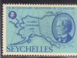 Stamps Africa - Seychelles -  mapa de Alaska