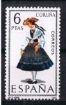 Sellos del Mundo : Europa : Espaa : Trajes típicos  La coruña