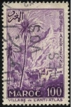 Stamps Morocco -  Poblado en la cadena montañosa del  L'Anti-Atlas