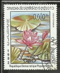 Stamps Laos -  Nymphaea Rosaea