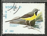 Stamps Laos -  Motacilla Cinerea