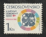 Stamps : Europe : Czechoslovakia :  2478 - 10º Congreso de la federación sindical mundial, en La Habana