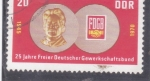 Sellos de Europa - Alemania -  25 aniversario Medalla Fritz Heckert y distintivo FDGB