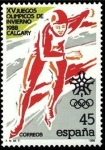 Sellos de Europa - Espa�a -  ESPAÑA 1988 2932 Sello Nuevo Juegos Olimpicos Invierno Calgary Patinaje de Velocidad Yvert2545 Scott