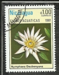 Stamps Nicaragua -  Nymphaea Daubenyana