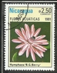 Stamps Nicaragua -  Nymphaea B.G.Berry