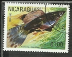 Stamps Nicaragua -  Poecilia Reticulata