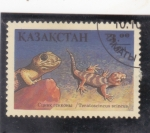 Stamps Kazakhstan -  FAUNA PREHISTÓRICA -TERATOSCINCUS