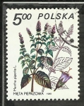 Stamps Poland -  Mentha Piperita