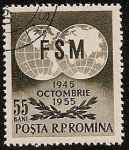 Sellos de Europa - Rumania -  10 Anivº FSM - Federación Sindical Mundial