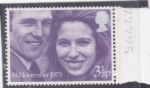 Stamps United Kingdom -  BODA PRINCESA ANA- MARK PHILLIPS
