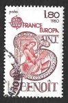 Sellos de Europa - Francia -  1700 - Benito de Nursia (Patrón de Europa)
