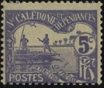 Stamps Oceania - New Caledonia -  Embarcación en los manglares de Nueva Caledonia.