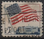 Stamps United States -  Bandera y Casa Blanca