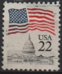 Sellos de America - Estados Unidos -  Bandera y Capitolio