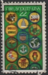 Stamps United States -  Gril Scouts 75th Anniv