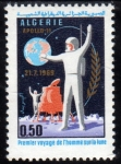 Sellos del Mundo : Africa : Algeria : Primer viaje del hombre a la Luna: Apolo 11