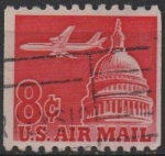 Sellos de America - Estados Unidos -  Avion d' pasajeros y Capitolio