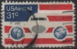 Stamps United States -  Avión Globos y Banderas