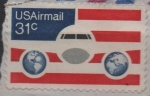 Stamps United States -  Avión Globos y Banderas