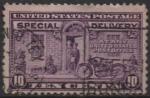 Stamps United States -  Cartero y Motocicleta