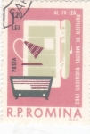 Stamps Romania -  Equipamiento de oficina : VDU, lámpara de mesa y ordenador