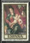 Stamps Spain -  Virgen con Jesus y Juan - Luis de Morales