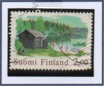 Stamps : Europe : Finland :  Niños Bañandose