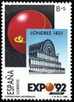 Sellos del Mundo : Europa : Espa�a : ESPAÑA 1989 2990 Sello Nuevo Exposición Universal de Sevilla. Expo de Londres 1851 Crytal Palace Mic