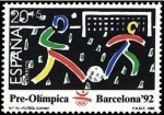 Stamps Spain -  ESPAÑA 1989 3026 Sello Nuevo Barcelona'92 III Serie Pre-olimpica Futbol Michel2906 ScottB151