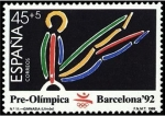 Sellos de Europa - Espa�a -  ESPAÑA 1989 3027 Sello Nuevo Barcelona'92 III Serie Pre-olimpica Gimnasia Michel2907 ScottB152