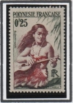 Stamps France -  Mujer con guitarra en la Playa