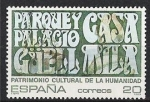 Stamps Spain -  ESPAÑA 1989 3038 Sello Nuevo Patrimonio Humanidad Barcelona Parque y Pal. Güel Casa Mila Michel2918