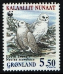 Stamps : Europe : Greenland :  serie- Búho Nival