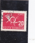 Stamps Romania -  corneta de correos