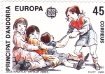 Sellos de Europa - Andorra -  Juegos Infantiles. Estirar cebollas CEPT