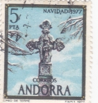 Stamps Andorra -  NAVIDAD'77 CREU DE TERME