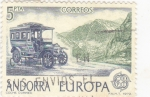 Stamps Andorra -  Coche correo CEPT