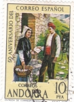 Stamps Andorra -  50 aniversario correo español