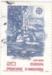 Stamps Andorra -  camino viejo  CEPT