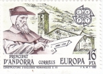 Stamps Andorra -  construtors d'esglesias romániques s. XII  CEPT