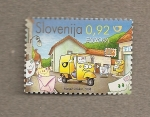 Stamps Slovenia -  Vehículo postal Europa
