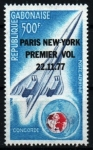 Stamps : Africa : Gabon :  1º vuelo París New York