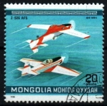 Sellos de Asia - Mongolia -  serie- Campeonato mundial vuelo acrobático- Oshkosh