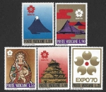 Stamps : Europe : Vatican_City :  479-483 - Exposición Internacional de Osaka EXPO 