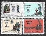 Stamps Vatican City -  687-690 - XLII Congreso Eucarístico Internacional. Lourdes, Francia.