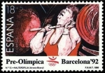 Sellos de Europa - Espa�a -  ESPAÑA 1990 3054 Sello Nuevo Barcelona'92 IV Serie Pre-Olímpica Halterofilia ScottB163