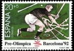 Stamps Spain -  ESPAÑA 1990 3055 Sello Nuevo Barcelona'92 IV Serie Pre-Olímpica Hockey Hierba ScottB164